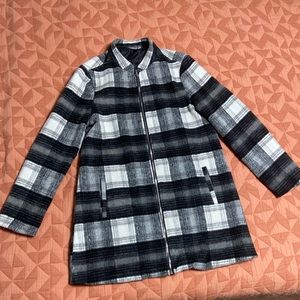 Black and white plaid coat
